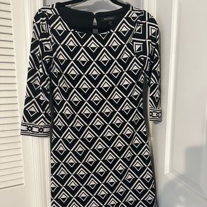 Black and white geometric dress
